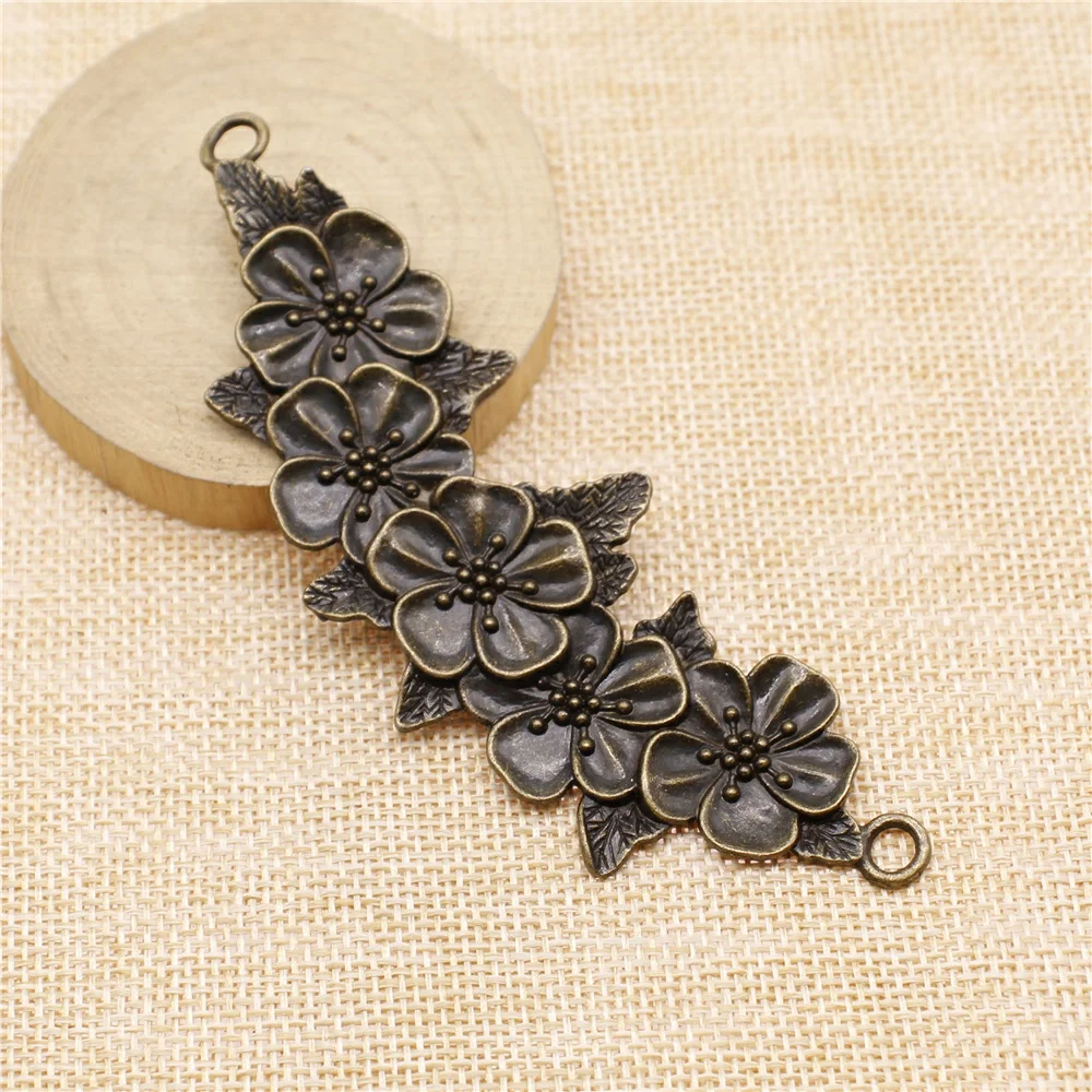 WYSIWYG 1 шт. 113 мм большая Цветочная ветка Подвески цветы коннектор очаровательные