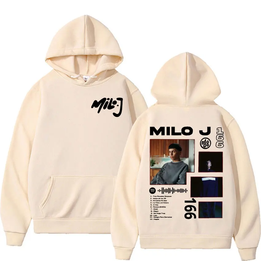 Rapper Milo J 166 Album Merch Hoodie Men's Women's Harajuku Vintage Hip Hop Sweatshirts Male Casual Oversized Hoodies Streetwear