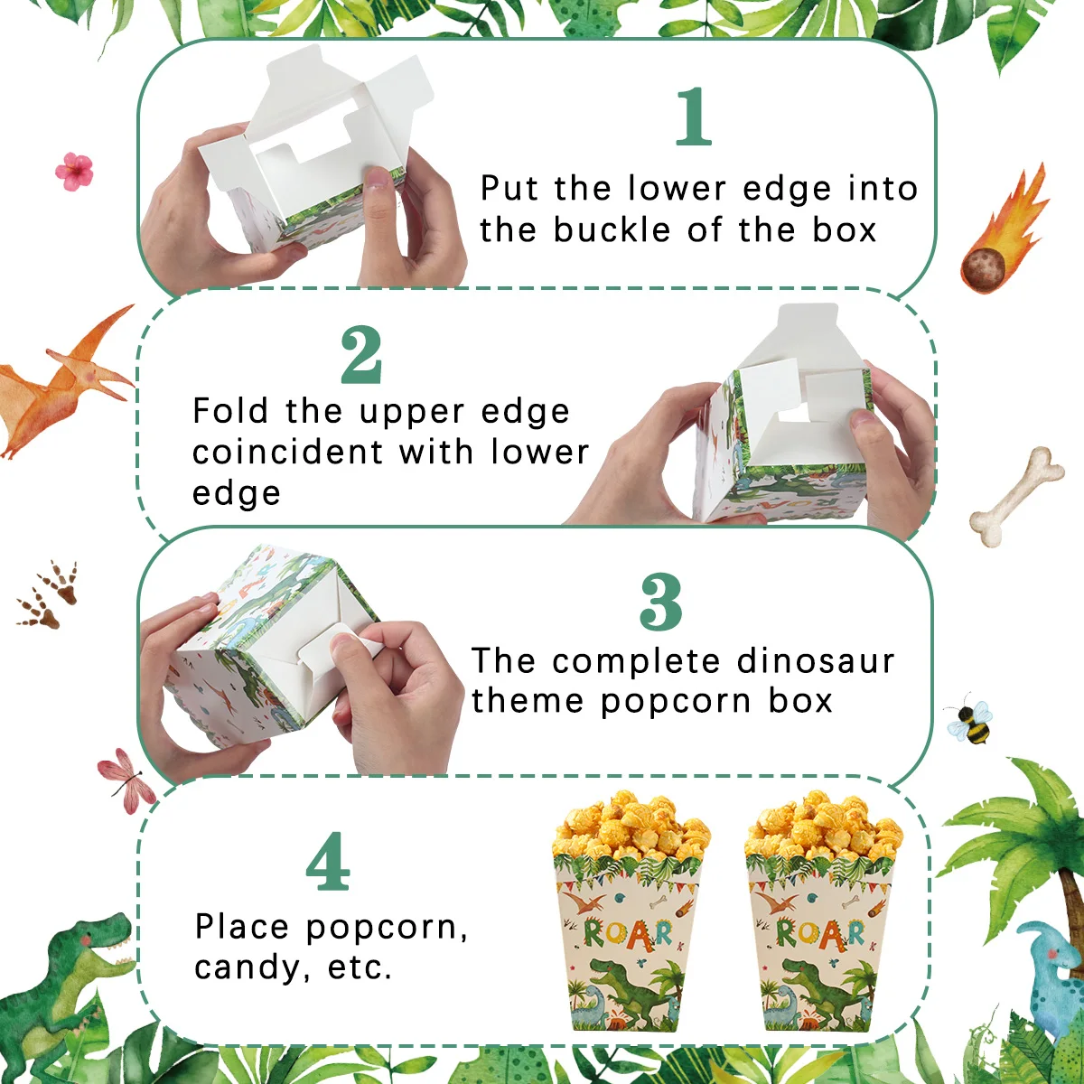 Примитивный динозавр коробка для попкорна мир Юрского периода искусственные