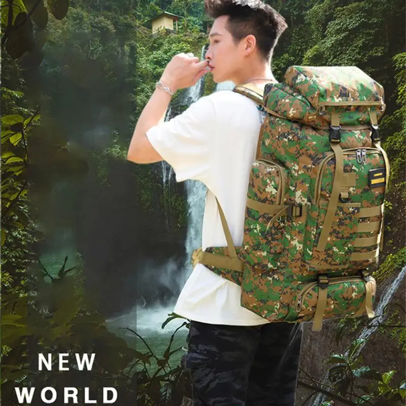 

80L Large Capacity Backpack Nylon Climbing Rucksack Military Tactics Molle Army Bag Men Women Waterproof Hike Travel Backpacks