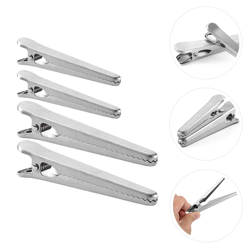 

Clips Sealing Clip Steel Clamp Sealer Snack Fresh Stainless Kitchen Clamps Chip Seal Storage Keeping Snacks Practical Jaw Packet