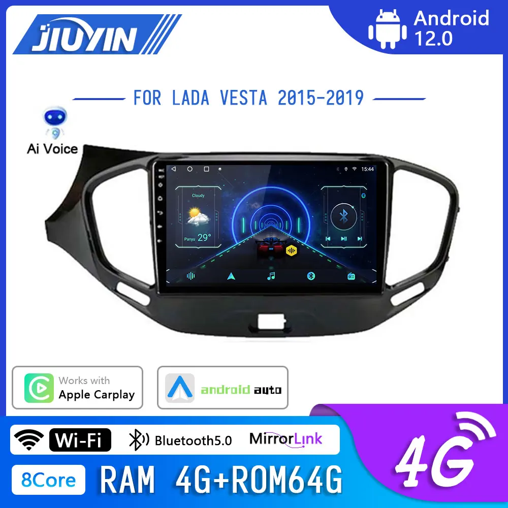 

JIUYIN 9 inch 2din Touchscreen for Lada Vesta Car Stereo Radio Head Unit Carplay Android Auto Wireless Multimedia 4G Speakers