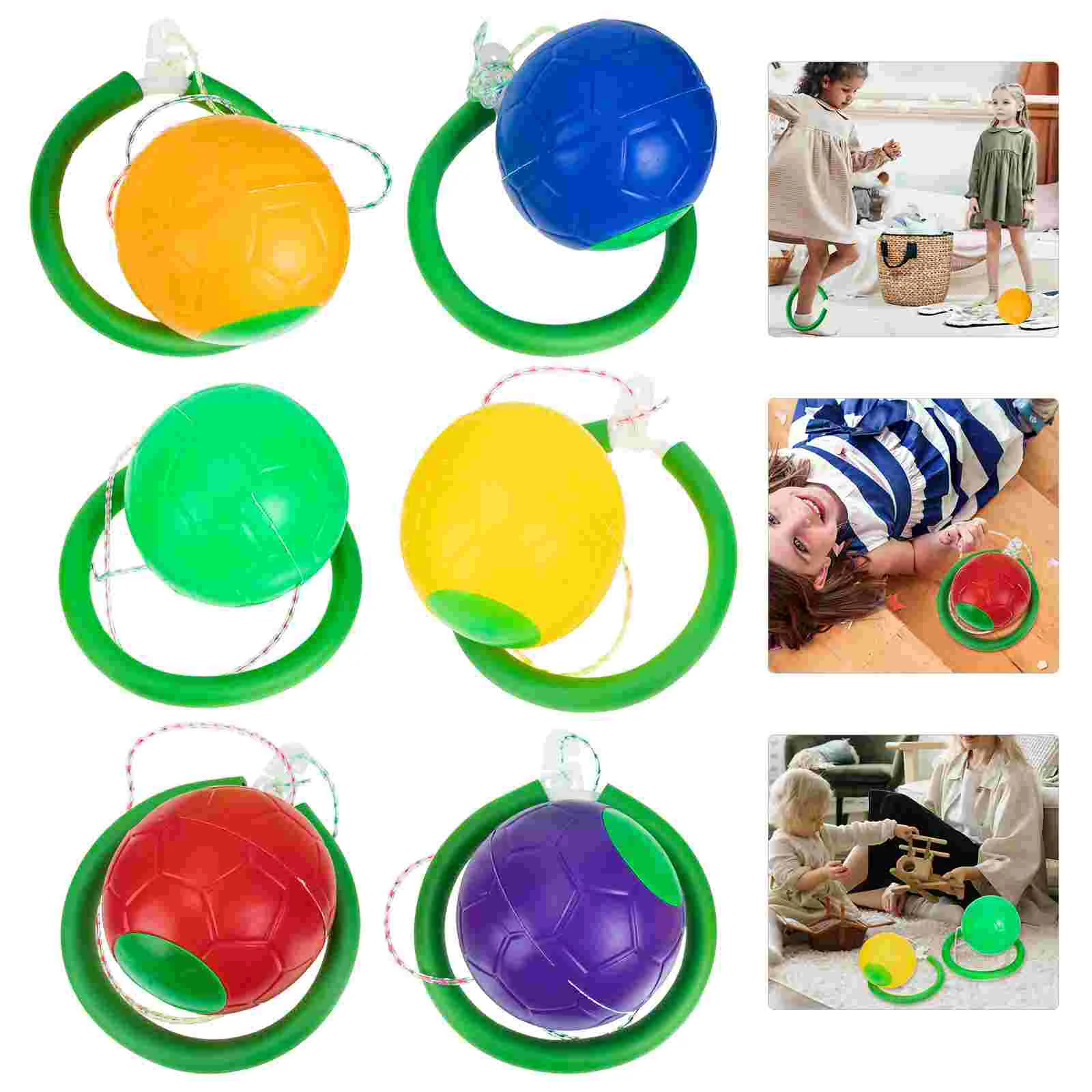 

6Pcs Jumping Ring Skipping Balls One-legged Jumping Playthings Interactive Ankle Toys