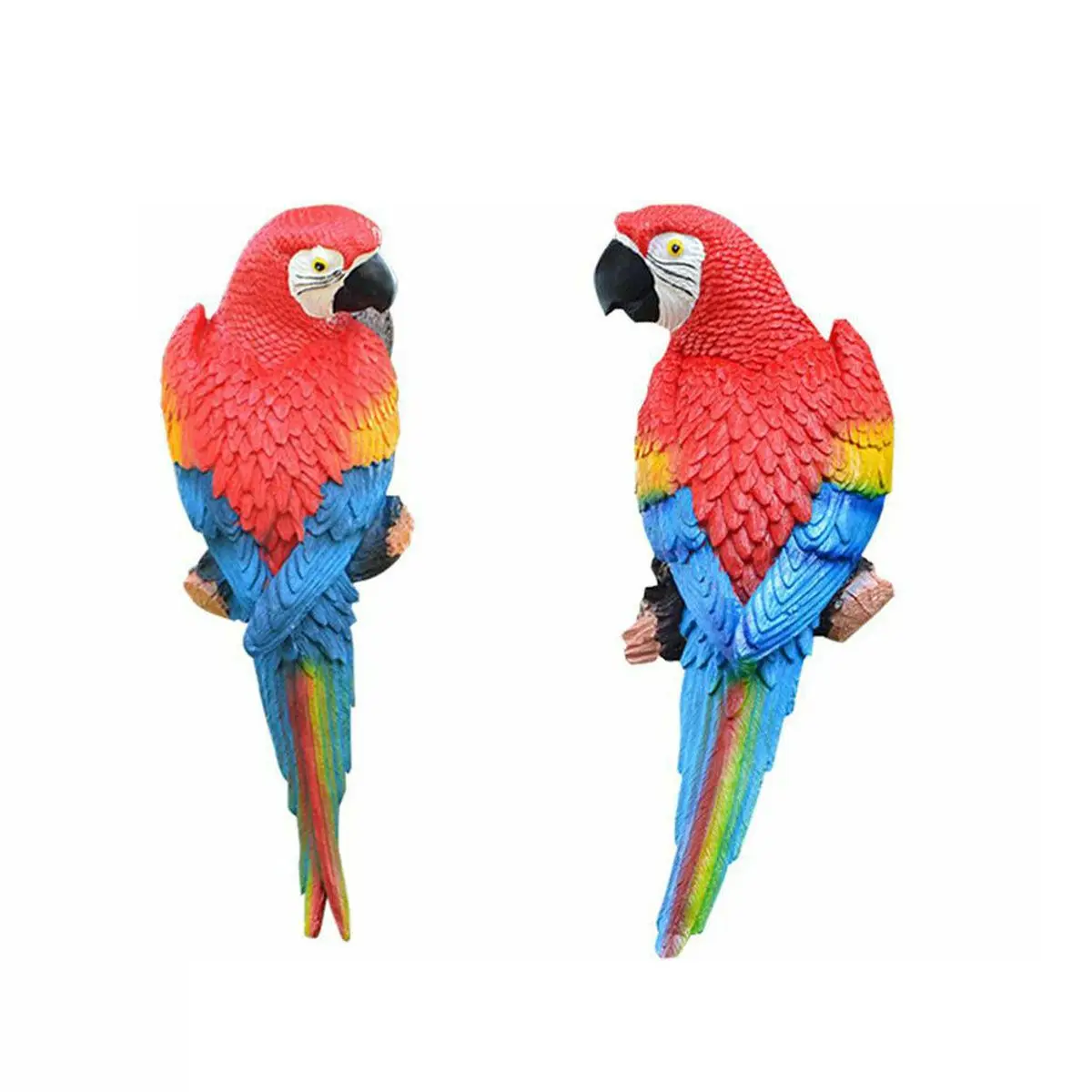 

Yard Patio Lawn Decor Tree Ornament Outdoor Indoor Lifelike Parrot Statue Bird Figurines Wall Mounted Animal Sculpture