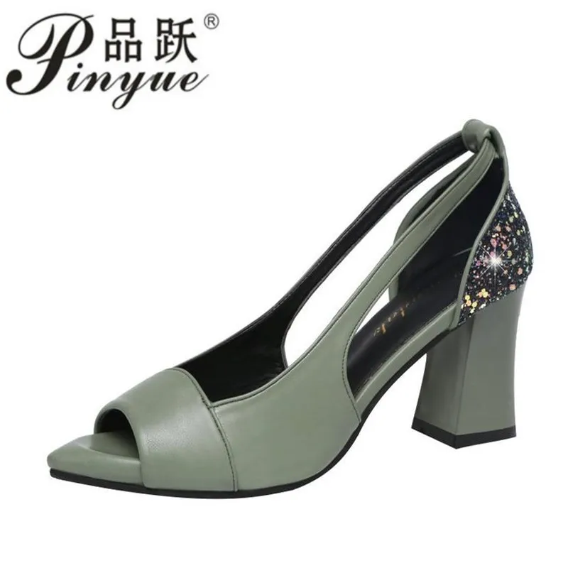 

Сандалии с открытым носком для женщин, универсальная обувь на толстом каблуке, универсальная обувь в римском стиле для мам, весна-лето