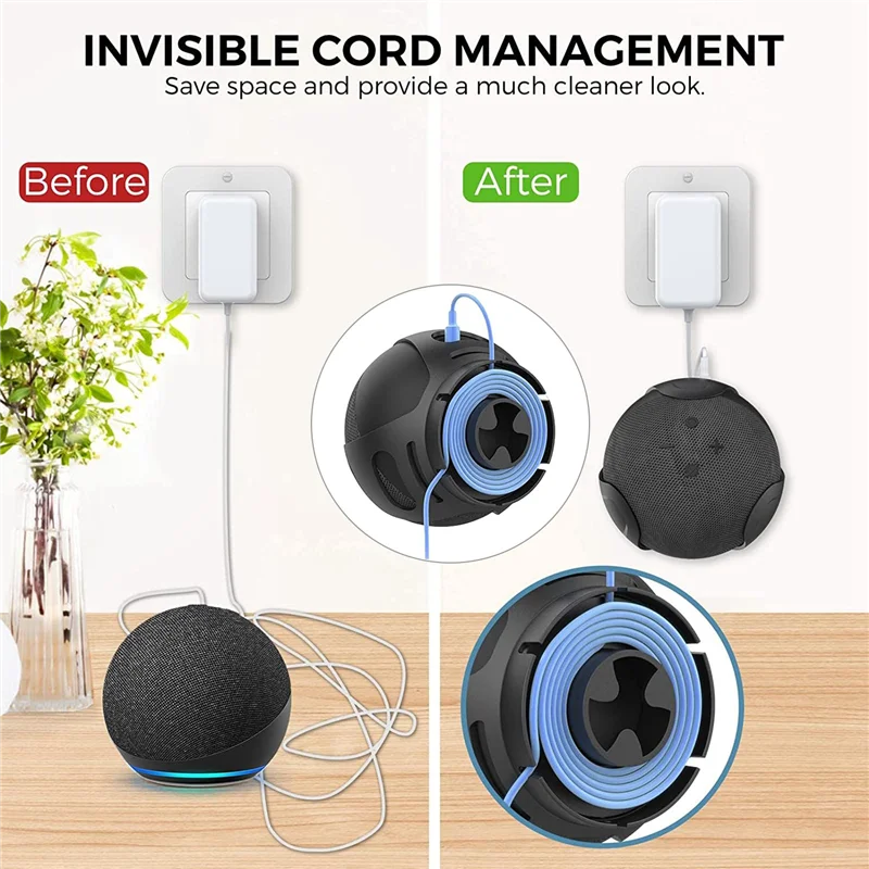 Фото Настенный держатель для Echo Dot 5./4. Настенный кронштейн для выходного отверстия динамика и смарт-динамика Echo Dot 5./4 поколения, подставка для Echo Dot 5/4-го поколения №4