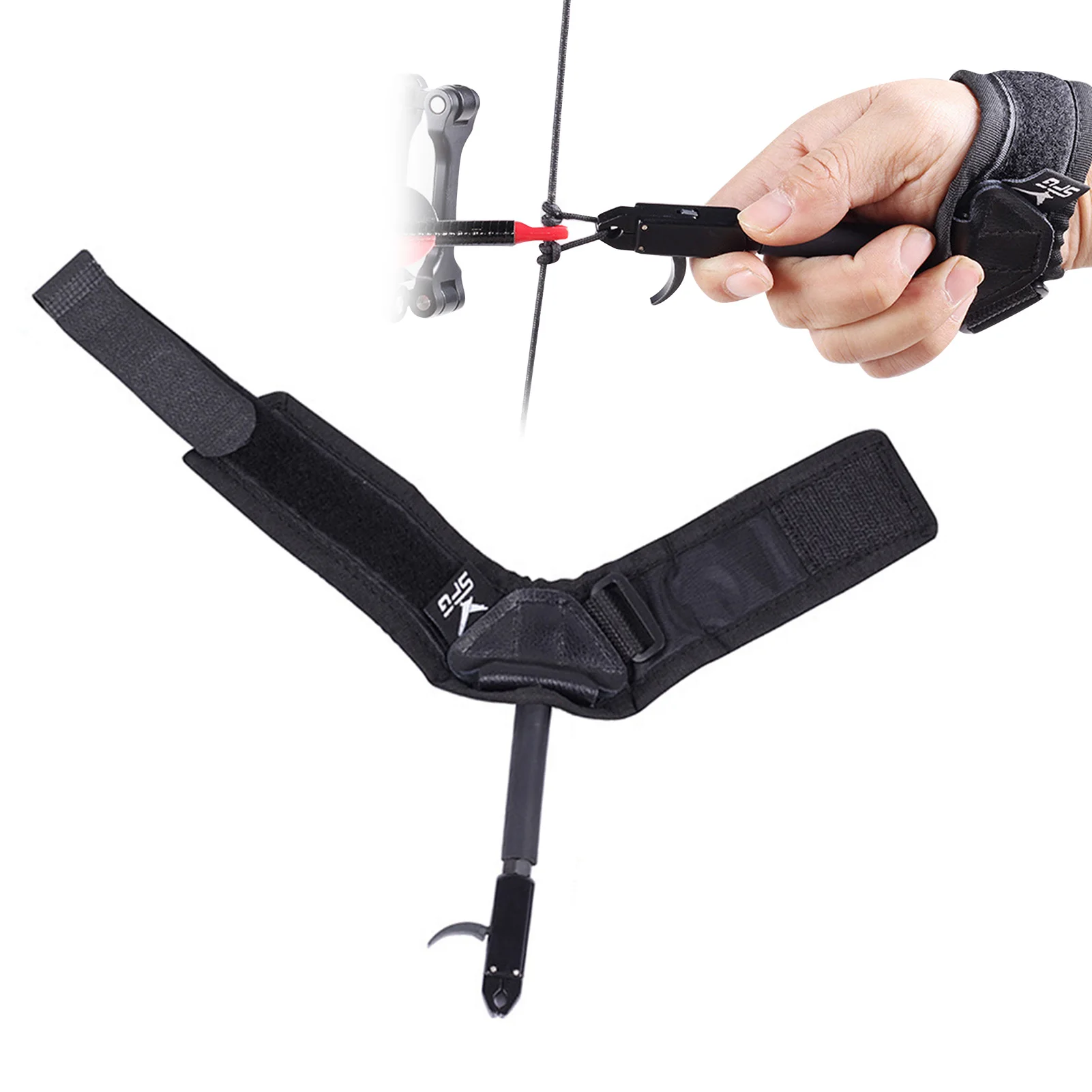 

Archery Release Bow Release Equipped With Adjustable Wrist Strap One Size For Adult And Youth Bowstring Puller Thumb Trigger