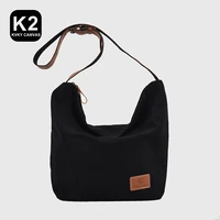 new arrival solid canvas women shoulder bag large capacity shopping bag leisure tote bag canvas messenger bag light casual pouch