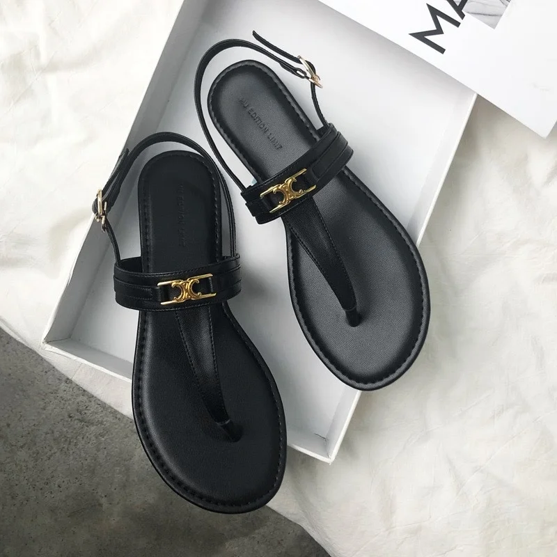 

Женские пляжные шлепанцы, сандалии с ремешком и пряжкой, однотонная обувь с застежкой на носок, лето 2023