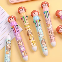 10 colors cute cartoon girl ballpoint pen school office supply stationery papelaria escolar multicolored pens colorful refill