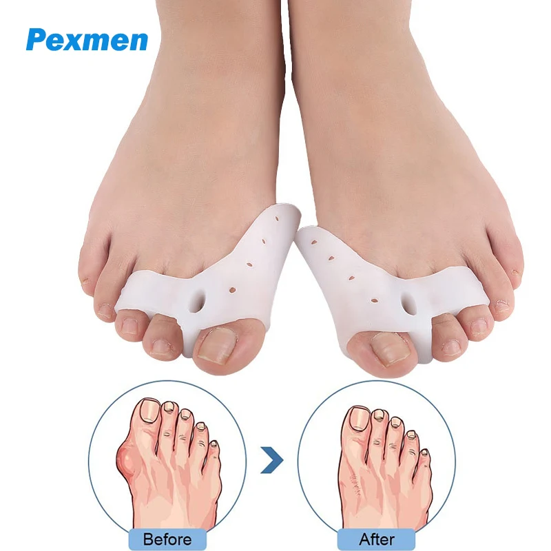 

Pexmen 2Pcs/Pair Gel Toe Separator Bunion Corrector Pain Relief Hallux Valgus Hammertoe Overlapping Toes Spacer Protector