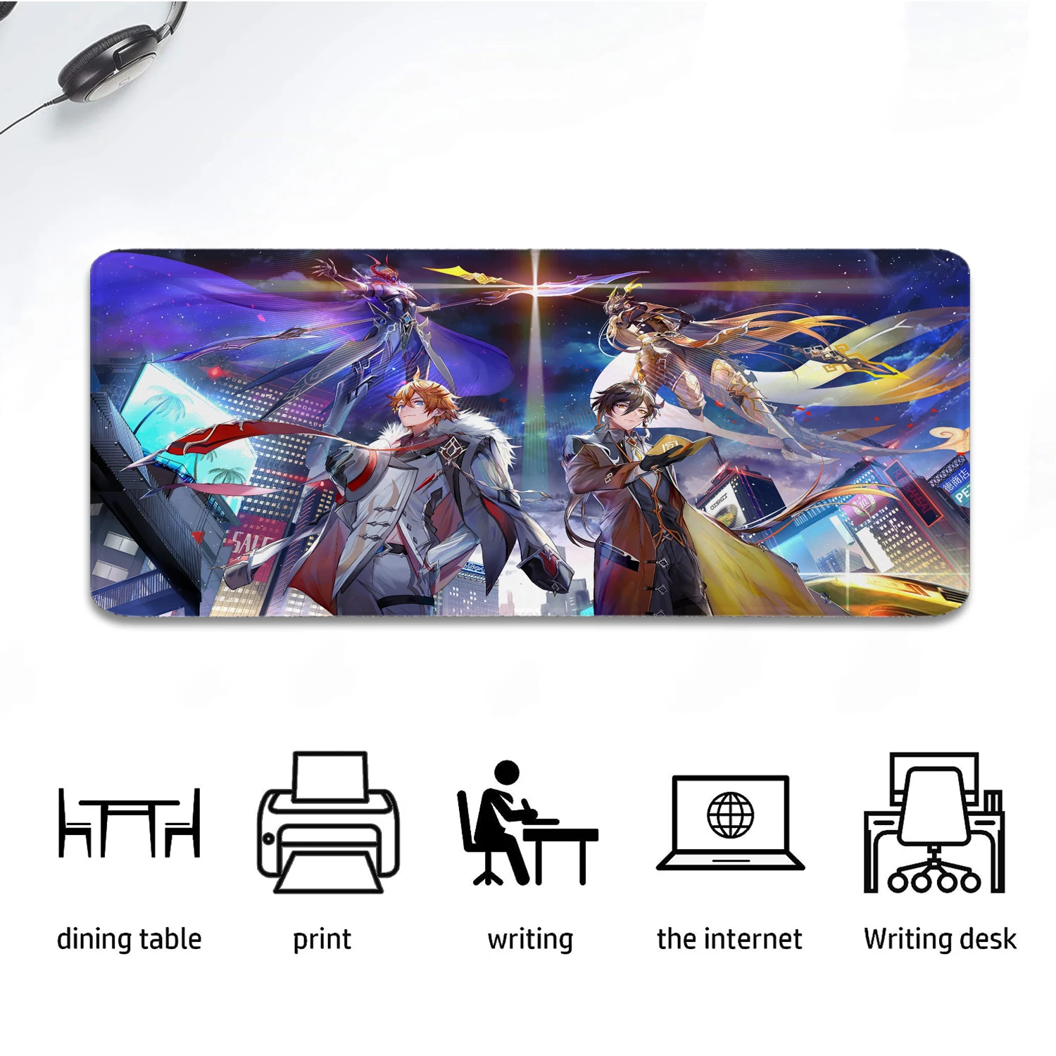 Genshin Impact игровой коврик для мыши Raiden Shogun большой компьютерного стола аниме