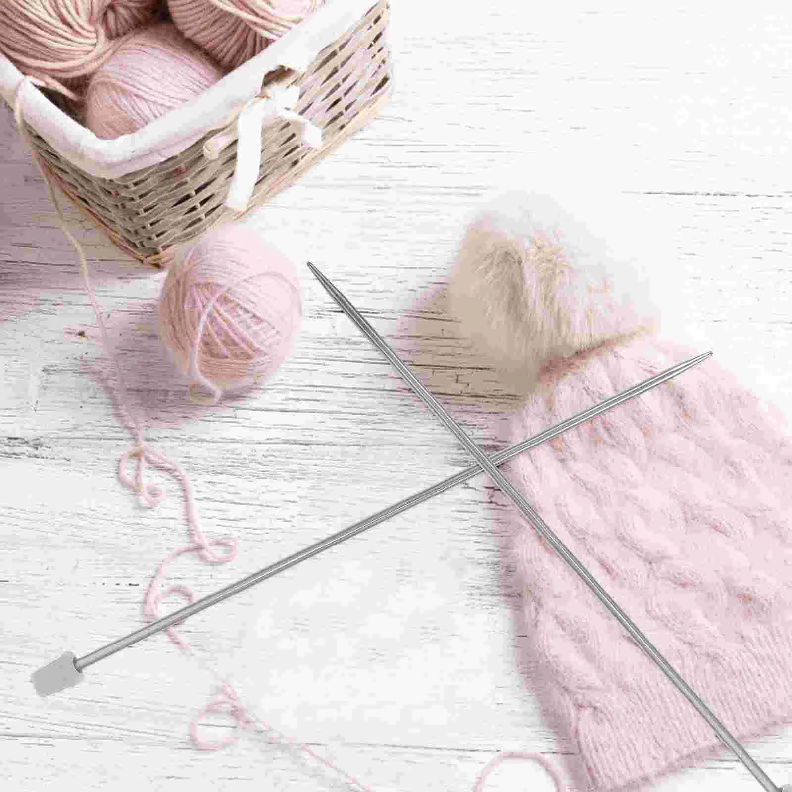 

Knittingset Straightstainless Steel Yarnbeginners Kit Wooden Circular Pointed Metal Single Needle Craft Tools Makers Supplies