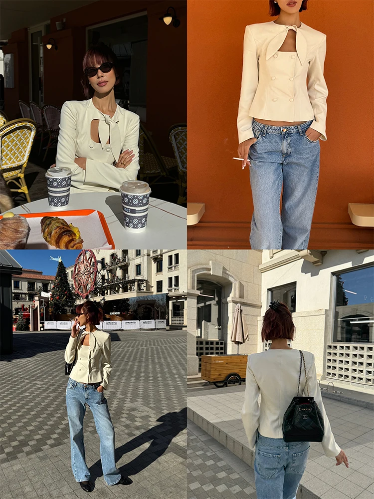 VanessaLab Ранняя весна новая коллекция простой и универсальный вязаный кардиган с