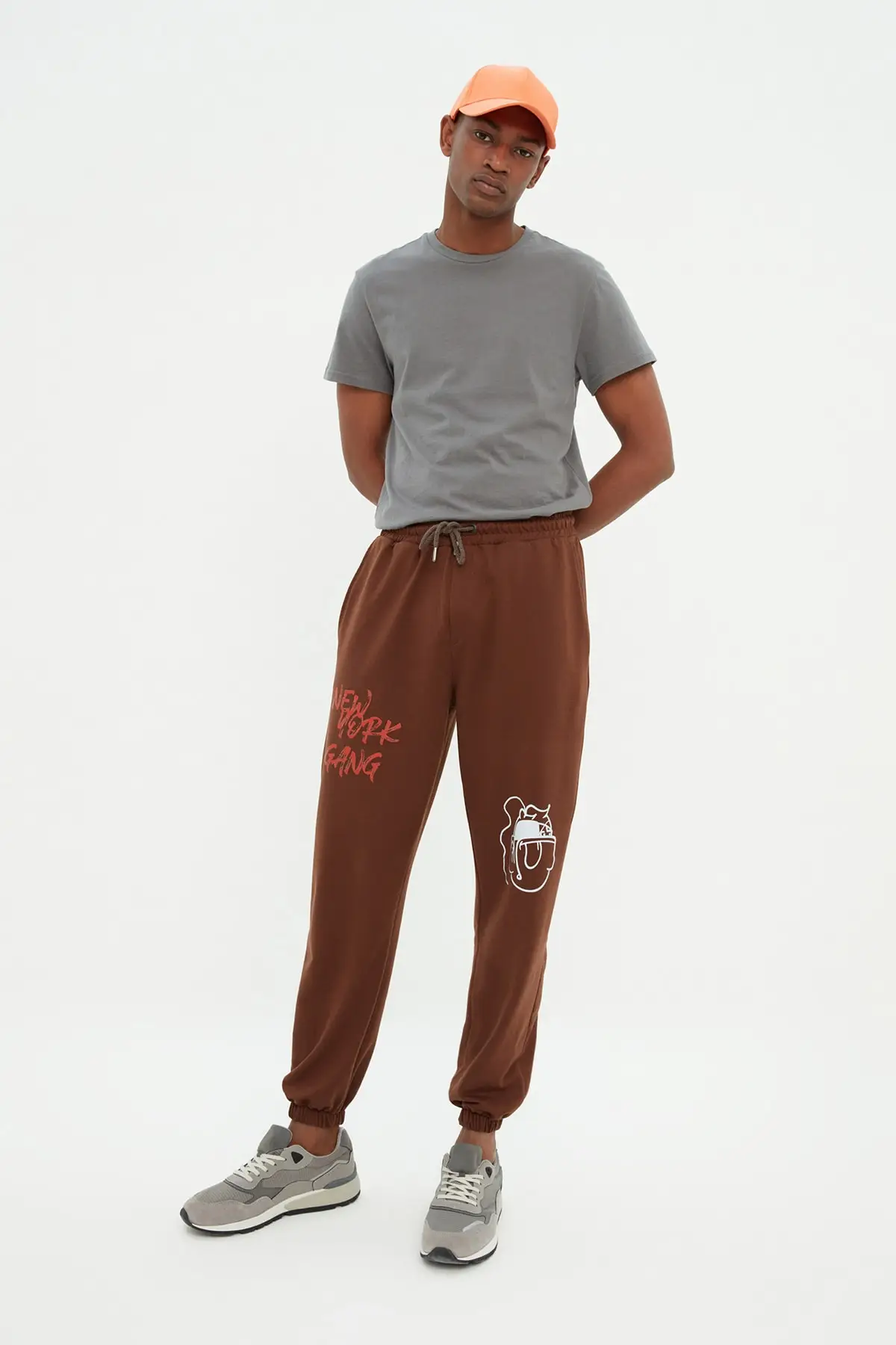 

Men's Oversize Fit Rubber Trotting Printed Sweatpants TMNSS22EA0119