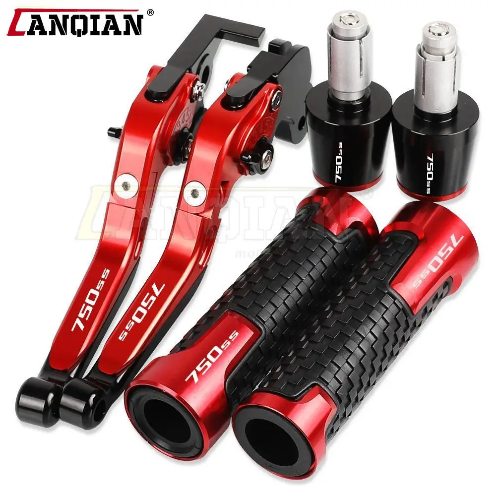 

Motorcycle Accessories CNC Adjustable Brake Clutch Levers Handlebar Hand Grips Ends For DUCATI 750SS 1999 2000 2001 2002 750 SS