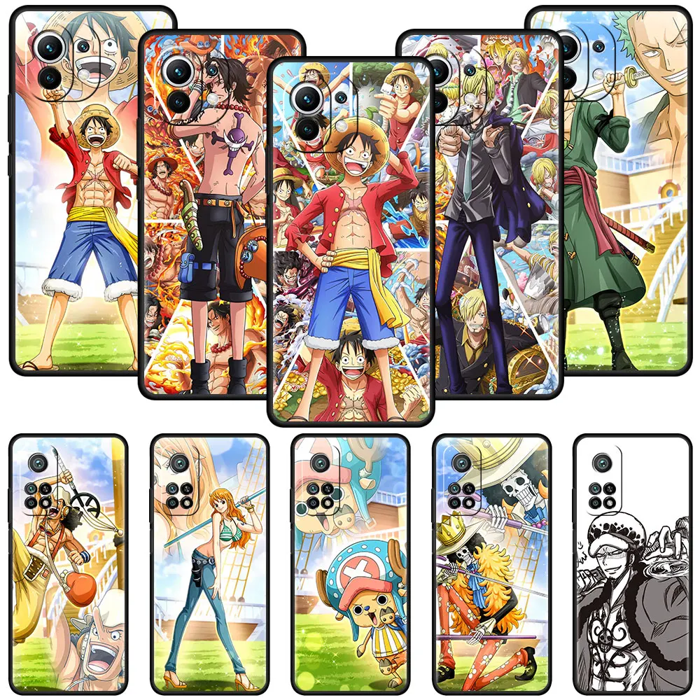 

Black Celular Case for Xiaomi Mi Poco X3 NFC M3 11T 5G 11 Ultra 9 Lite 12 10T Pro 9T Soft SmartPhone Funda Luffy Zoro Nami
