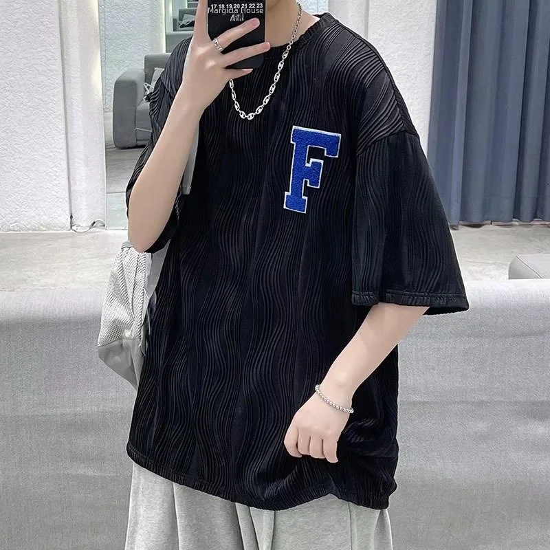 Летняя новая французская плиссированная текстура с буквенным принтом корейская