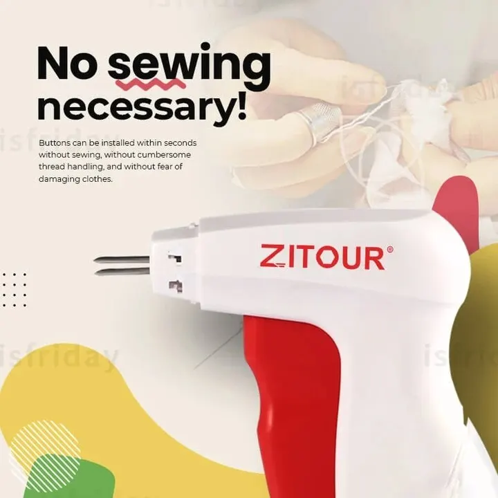 Zitour® Quick Button Attachment Tool Stitch Instant Mounting Gun Easy Convenient DIY Home Needlework Sewing Accessories | Дом и сад