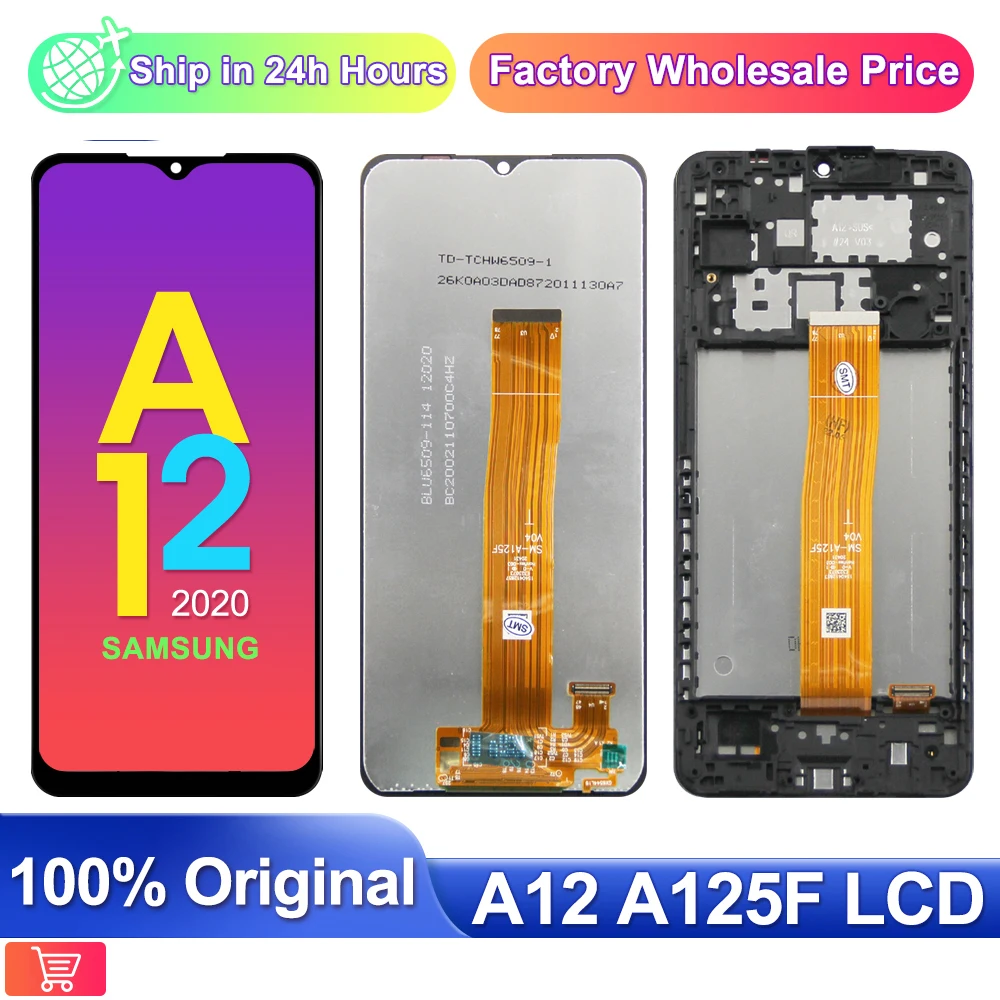 

100% Original 6.5" For Samsung Galaxy A12 Display A125F A125 LCD Touch Screen Digitizer For A125H A125F/DS Display Replacement
