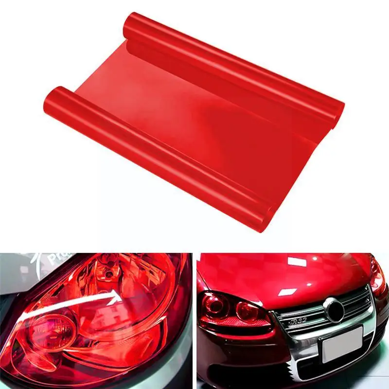 

Red Car Light Headlight Taillight Tint Styling Waterproof Sticker Vinyl Tintting Car Protective Film 30X60/150CM Accessorie Y9X0