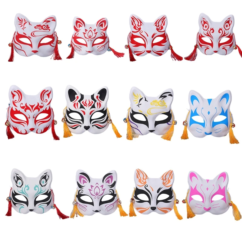 

Japanese Anime Foxes Cosplay Mask Hand-Painted Halloween Party Costumes Props