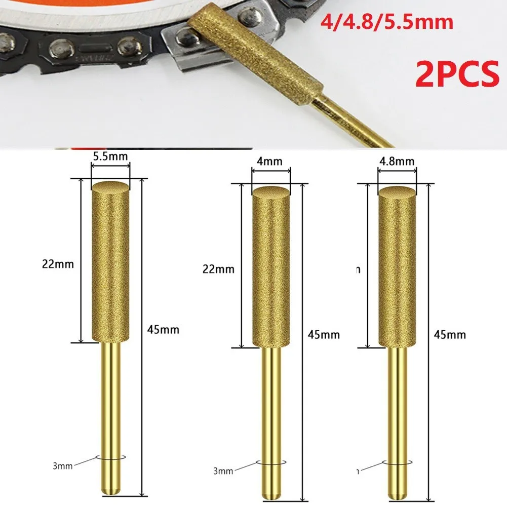 

Chainsaw Chain Sharpener Head Titanium Coated Emery Grains Chain Saw Sharpene For Sharpening Chain Saw Teeth 4.0mm,4.8mm,5.5mm
