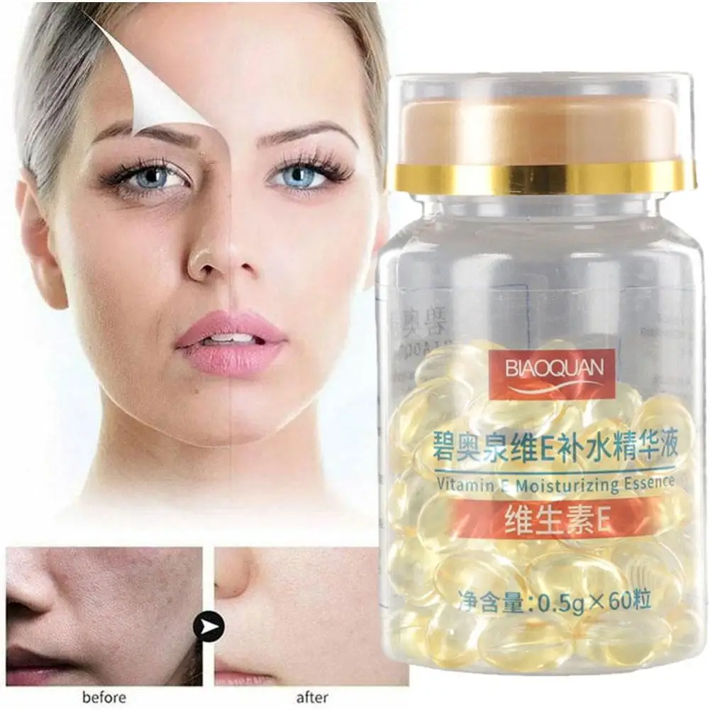 

60 Capsules Vitamin E Soft Capsules Serum Hydrating Essence Removal Spot Whitening Moisturizing Acne Freckle Capsules