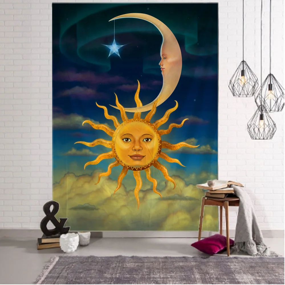 

Sun Moon Art Tapestry tarot Brand Mandala Room Art Wall Decoration Hippie Tapestry Home Bedroom Dormitory Decorative Blanket