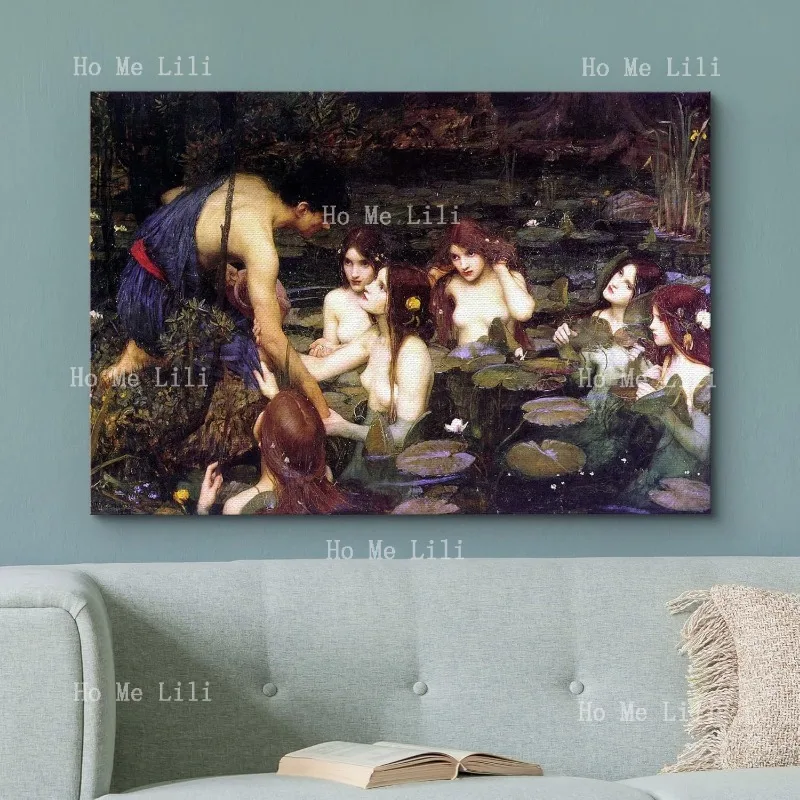 Hylas And The Nymphs 1896 Джон Уильям Вотерхаус настенное искусство знаменитая картина