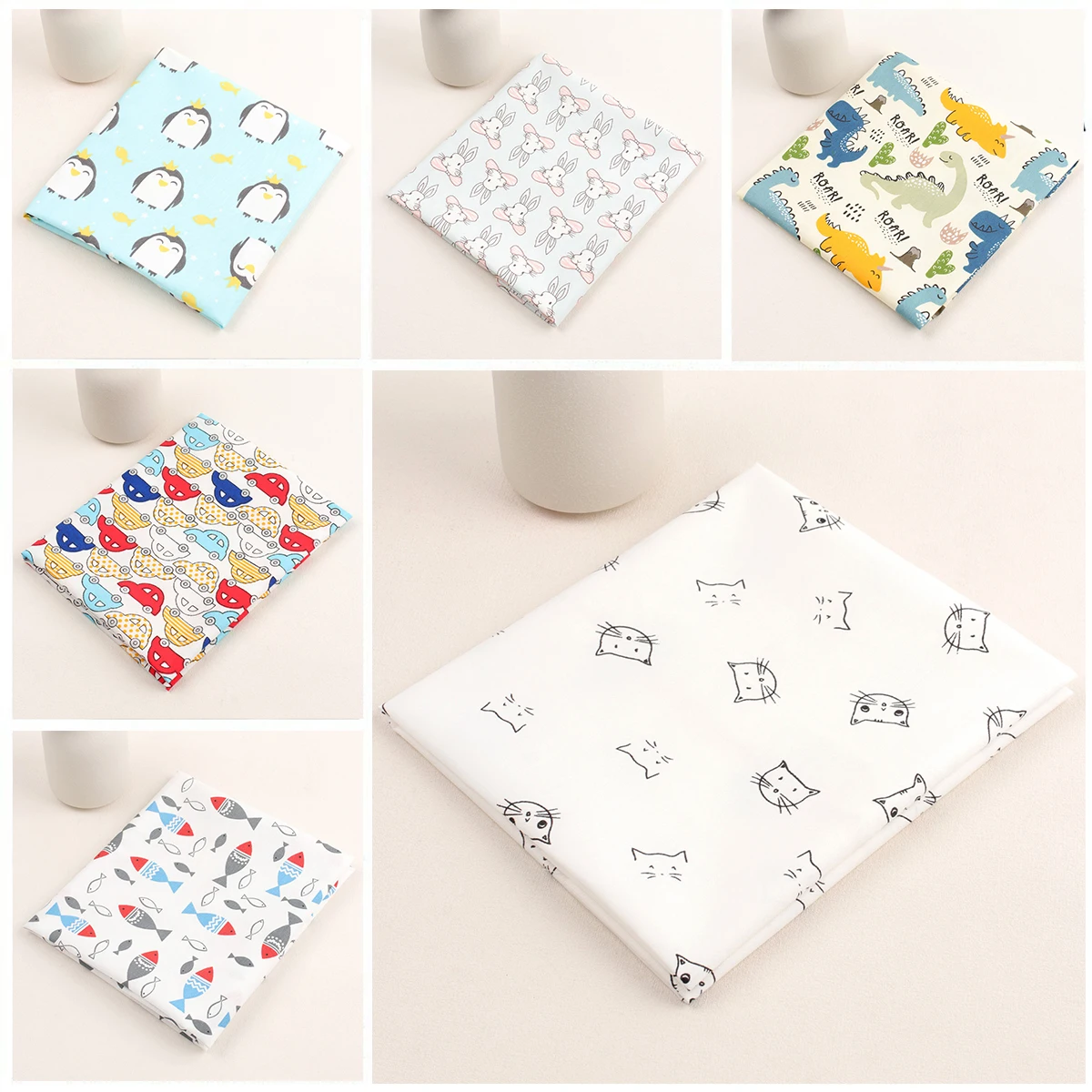 

40*50cm Polyester Cotton Fabric Cartoon Printed Cloth Sewing Quilting Fabrics for Patchwork Needlework DIY Handmade Accessories