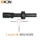 Охотничьи оптические прицелы SKWoptics 1-6x24, противоударные прицелы тактический прицел, кольца 30 мм