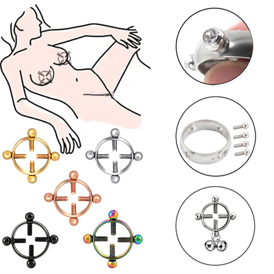 2 шт. круглое кольцо для сосков без пирсинга из нержавеющей стали игры взрослых