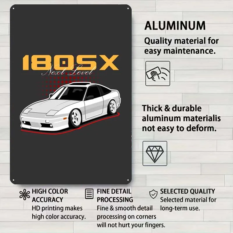 180sx S13 Jdm оловянный знак автомобильный постер винтажный металлический табличка