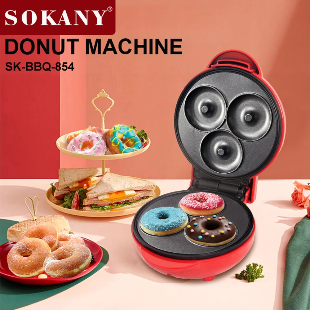 

Мини-машина для пончиков, бытовая антипригарная машина для пончиков, закусок, десертов, завтрака, электрическая сковорода для выпечки