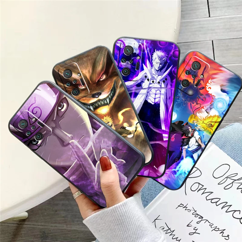 

Japan NARUTO Anime Phone Case For Xiaomi Redmi 7 7A 8 8A 9 9i 9AT 9T 9A 9C Note 7 8 2021 8T Pro Black Carcasa Liquid Silicon