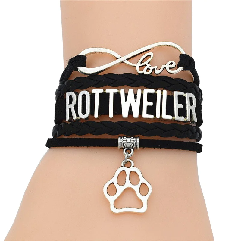 Кожаные браслеты ручной работы в античном стиле для собак Infinity Love Shih Tzu щенков и