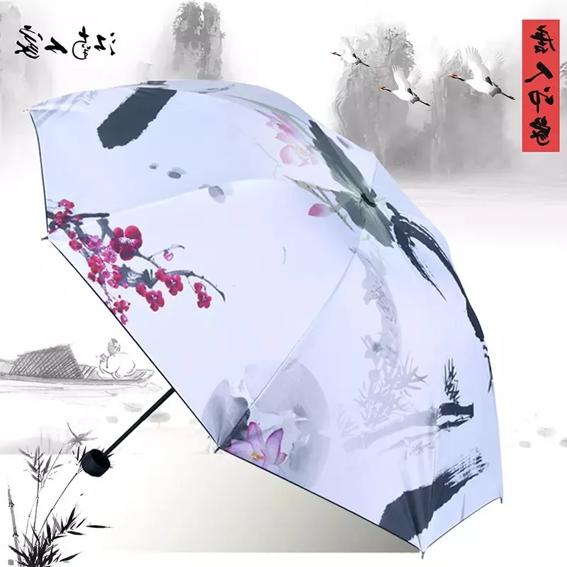 

Creative Umbrella Sun Rain UV Chinese Umbrella Windproof 2022 Luxury Parasol Paraguas Paraguas Plegable Resistente Al Viento