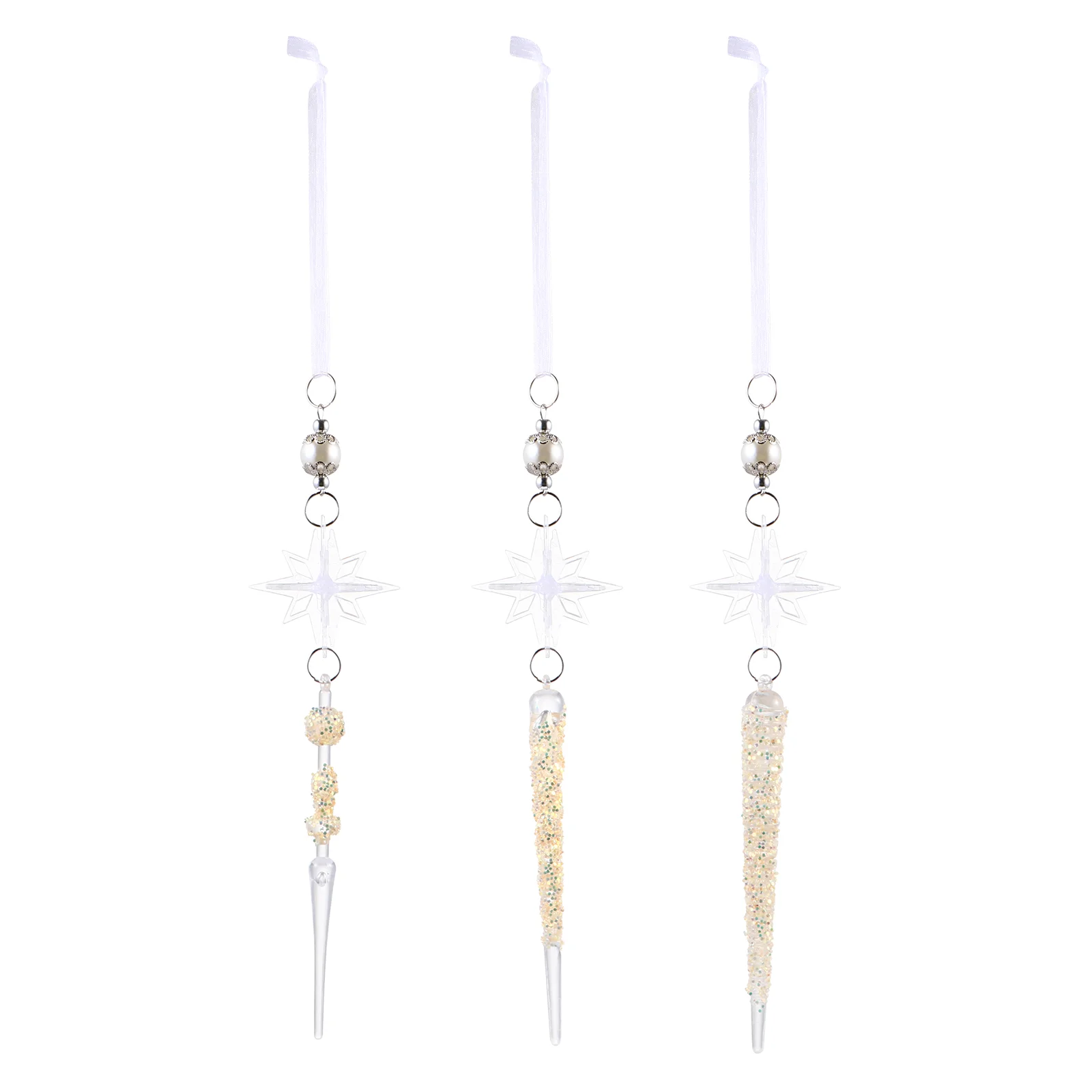 

3pcs Exquisite Delicate Fashion Icicle Hanging Decors Pendants Xmas Ornaments for Xmas
