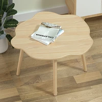 wood small coffee table irregular ins bedroom korean dining table round home bay window desk furniture escritorios