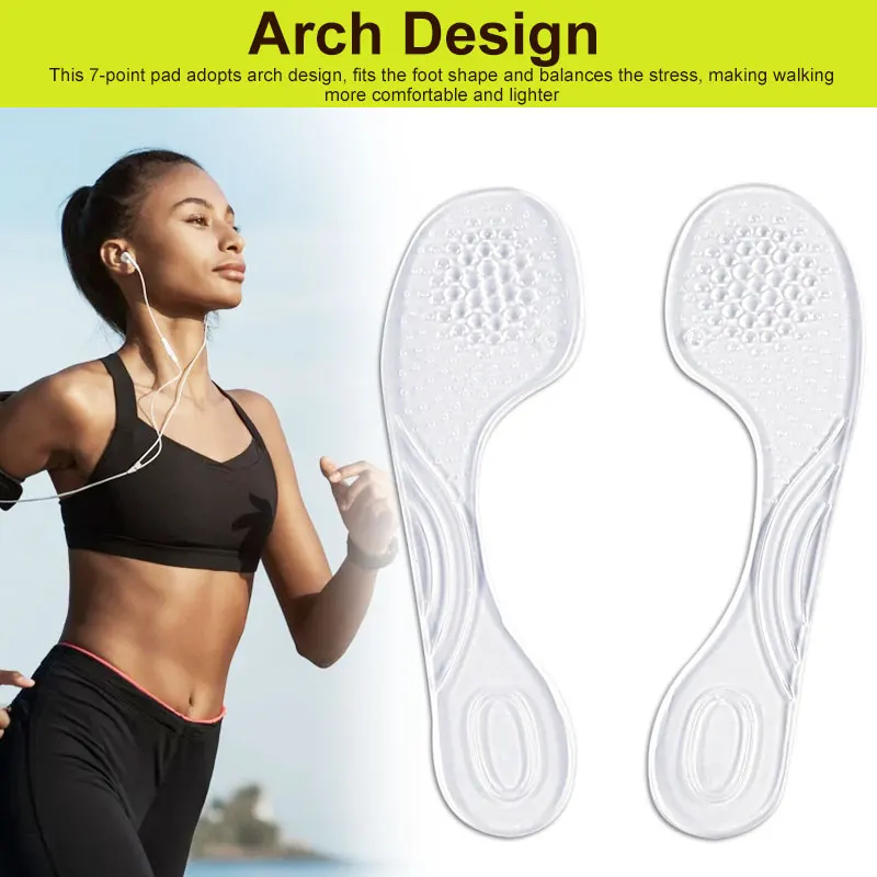 Силиконовые стельки с поддержкой свода стопы ПВХ вставки для обуви