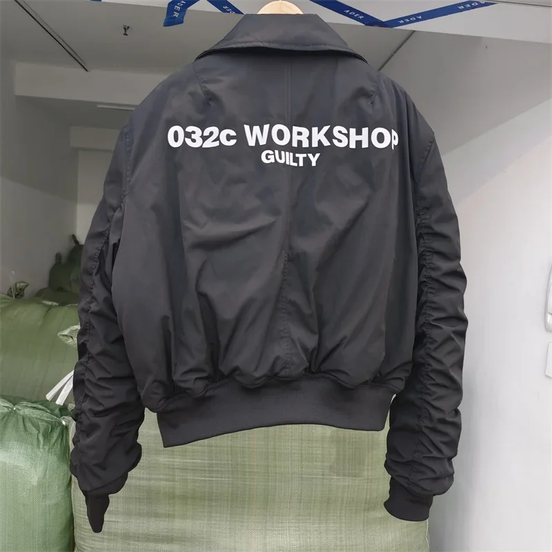 Новая черная куртка 032C короткая свободная повседневная зимняя мужская