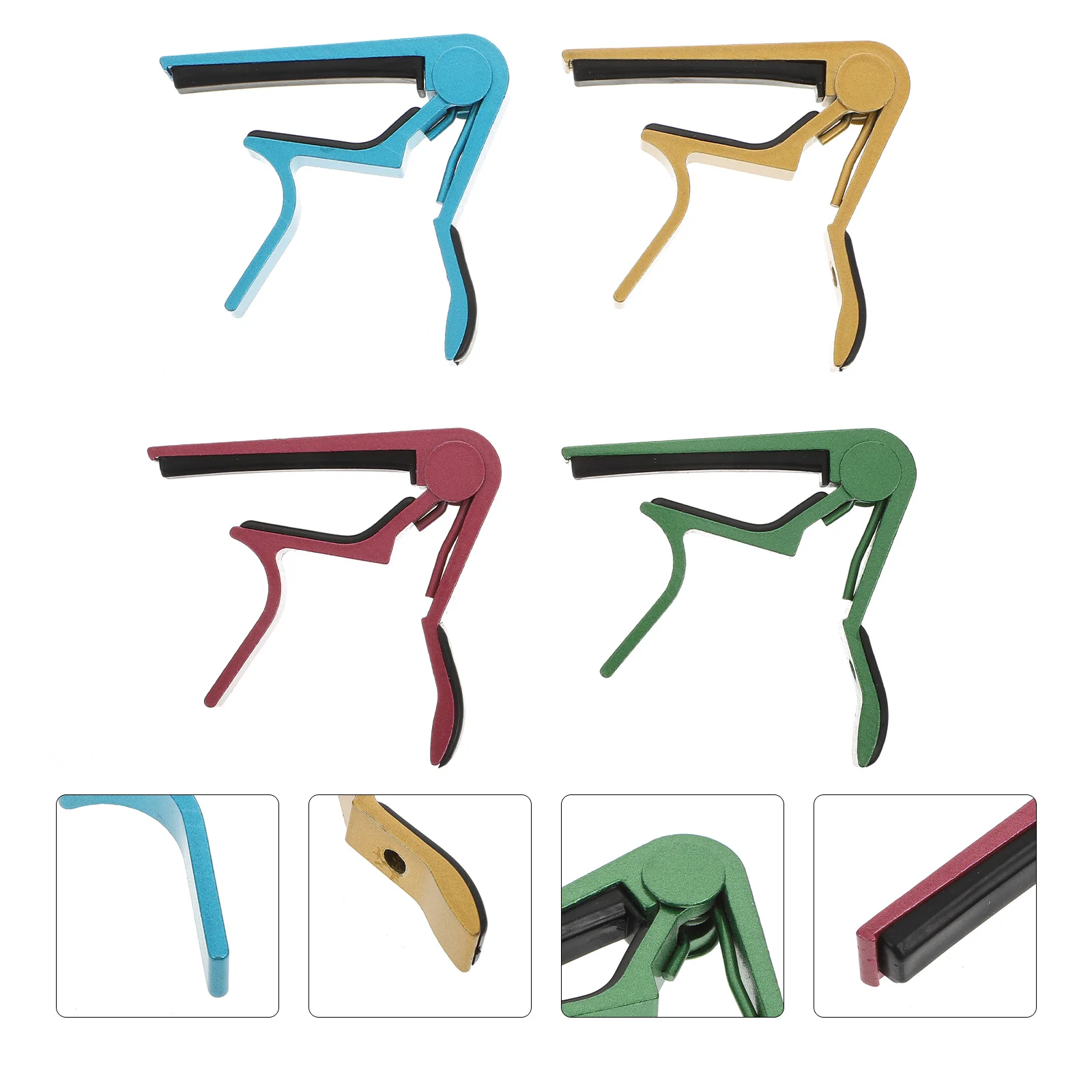 

4Pcs Different Colors Guitar Clamps Durable Guitar Capos Ukulele Clips