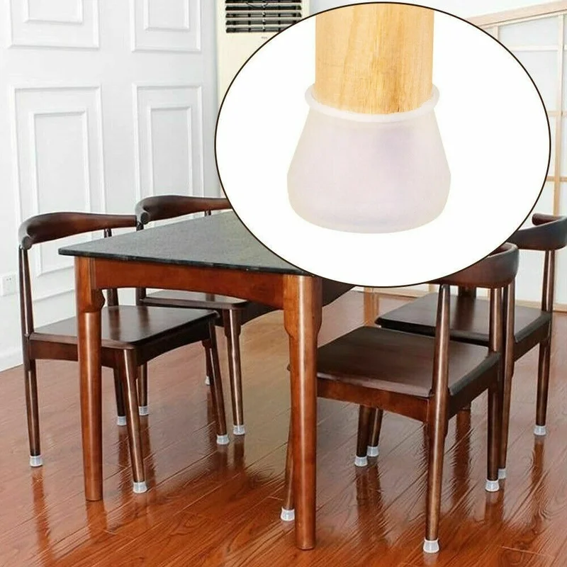 

24pcs Silicon Chair Leg Covers Upgraded Chair Leg Protector Hardwood Floors Furniture Foot Protector Round/Square