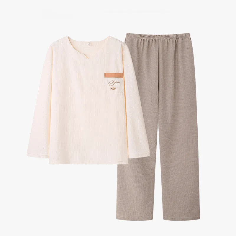 Pajama Sets Men's Winter Night Clothes Sleep Room Wear Homewear Lounge  Wear Warm House Quilted Loose Man Long Sleeve Pajama