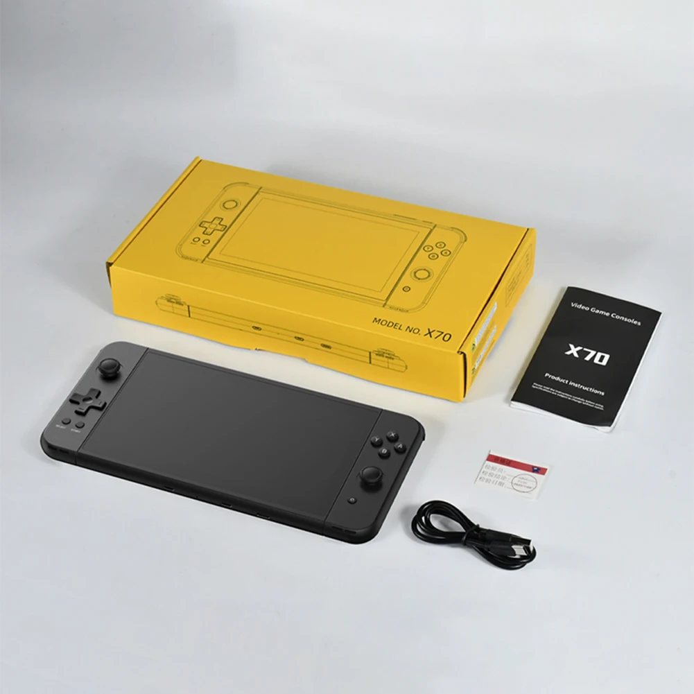 Портативная игровая консоль POWKIDDY X70 7 дюймов HD экран ретро-игры 3D ручной игровой