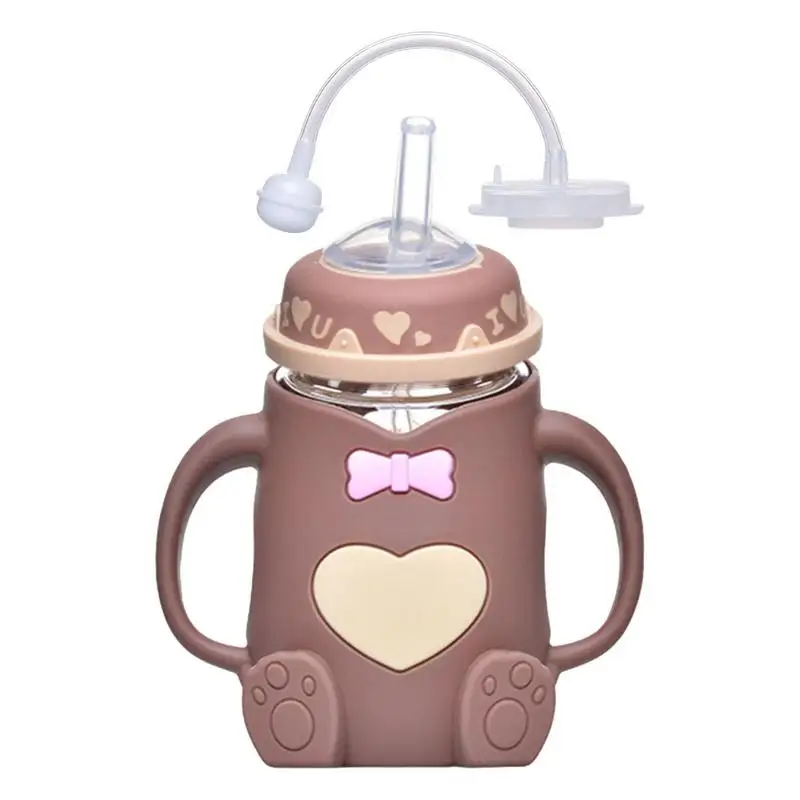 

Baby Glass Bottle Anti-Colic Baby Bottles For Breastfed Babies 44mm Wide Mouth Baby Bottle-Feeding Supplies
