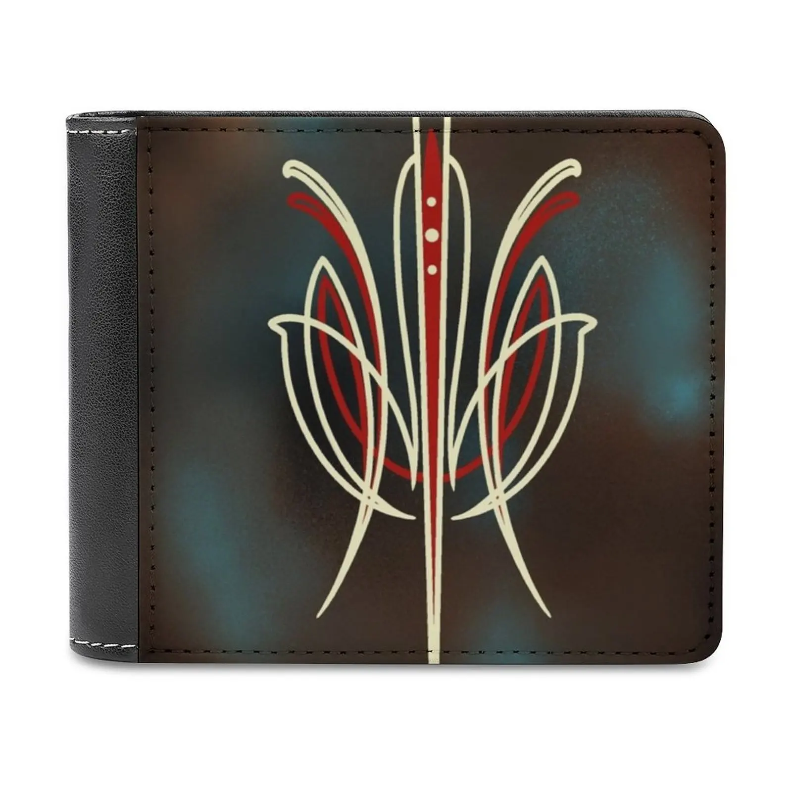 

Patina Pinstripe Pattern Leather Men's Wallets Hot Selling New Men's Wallet Trend Card Pack Purse Pinstriping Patina Hot Rod