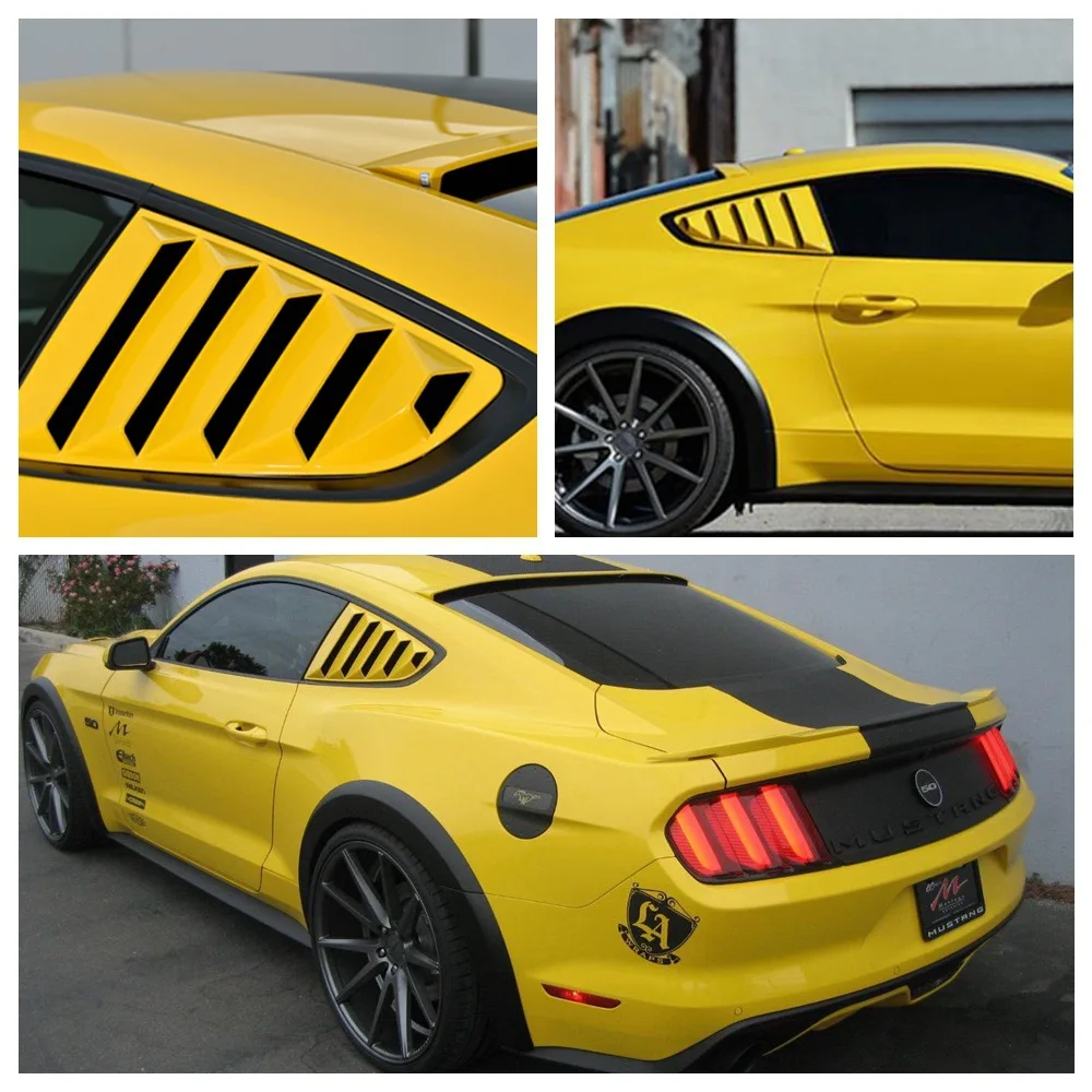 

2pcs ABS Carbon Fiber Door Window Louver Frame Window Sill Molding Trim Cover For Ford Mustang 2015 2016 2017 2018 2019