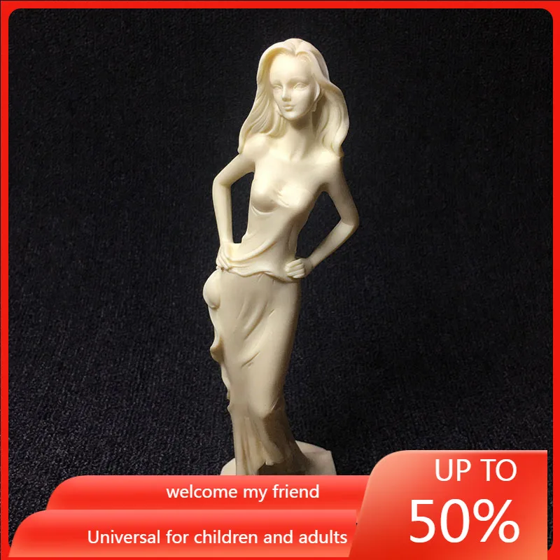 

Ivory Nut Carved Enchanting Western Beauty Amy 23*7.5*4.5cm Bodhi Seeds Domestic Ornaments home decor european decor